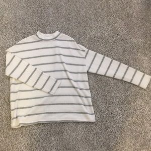 Grey and White High Neck Top